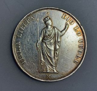 Italian States LOMBARDY - VENETIA 5 Lire 1848 M C 22.  1 VF 2