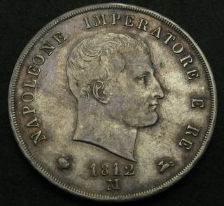 KINGDOM OF NAPOLEON (Italian State) 5 Lire 1812 M - Silver - Napoleon I.  - 2546 2