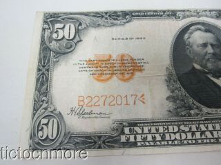 US $50 FIFTY DOLLAR BILL GOLD CERTIFICATE SERIES 1922 SEAL LARGE NOTE GRANT 3