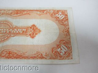 US $50 FIFTY DOLLAR BILL GOLD CERTIFICATE SERIES 1922 SEAL LARGE NOTE GRANT 6