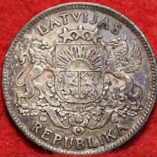 1924 Latvia 1 Lats Silver Foreign Coin