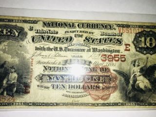 1895 $10 Brown Back The First National Bank of Nanticoke,  PA TOUGH BROWN BACK 5