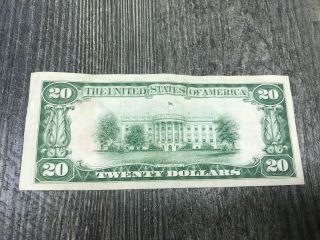1929 The Union National Bank of Clarksburg WV twenty dollar bill $20 3