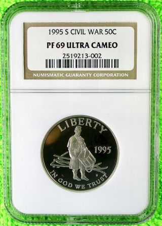 1995 - S Civil War Battlefield Half Dollar Clad Commemorative Pr69 Pf69 Ngc Ucam