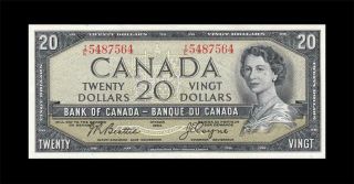 1954 Bank Of Canada Qeii $20 Beattie & Coyne " I/e " ( (ef,  /aunc))