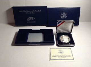 2005 Chief Justice John Marshall Proof Silver Dollar Coin