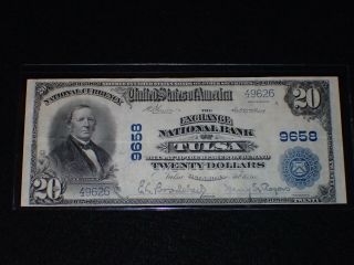 National Currency $20 Twenty Dollar Sr 1902 Exchange National Bank Tulsa Ok,  Unc