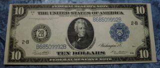 1914 $10 Dollar Bill Us Paper Money Us Coins