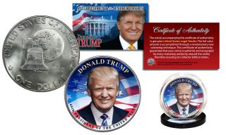 Donald Trump 45th President 1976 Bicentennial Ike U.  S.  $1 Dollar Large Coin