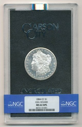 1884 - Cc Carson City Gsa Unc Morgan Silver Dollar Ngc Ms 62 Dpl Exact Coin Shown