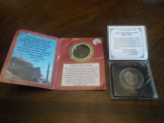 2 Bronze Byzantine " Christ " Coins In Holders - Certificate Of Authenticity