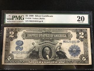 Fr - 256 1899 $2 Silver Certificate Pmg Very - Fine 20 N65254818