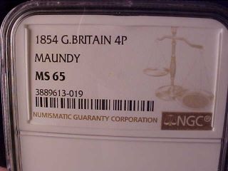 Great Britain Victoria Maundy Fourpence Ngc Ms 65