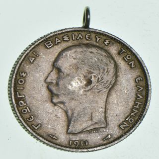 Silver - World Coin - 1911 Greece 2 Drachmai - 10g - World Silver Coin 600