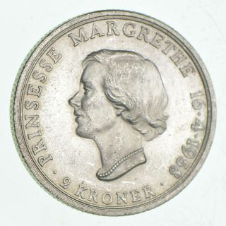 SILVER - WORLD Coin - 1958 Denmark 2 Kroner - World Silver Coin - 15.  3g 132 2
