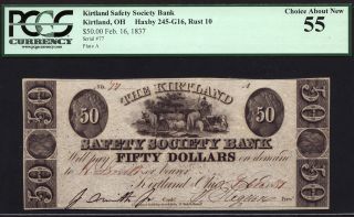 $50 1837 Kirtland Safety Society Bank - Rust 10 - Mormon Paper Money - Pcgs 55