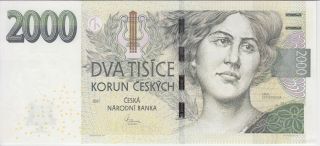 Czech Republic Banknote P26 2000 2,  000 2.  000 Korun 2007 Uncirculated