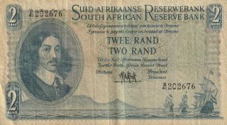 South Africa 2 Rand Banknote Nd (1961 - 5) P.  105a Fine