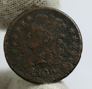 1809 Classic Head Half Cent 1/2c Copper Coin
