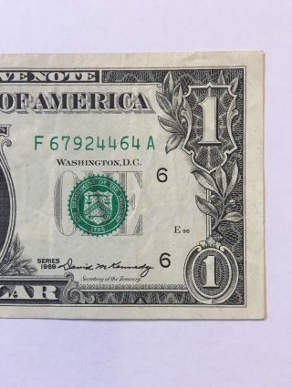 (BIG OOPS) 1969 $1 FRN MISSED MATCHED SERIAL 2