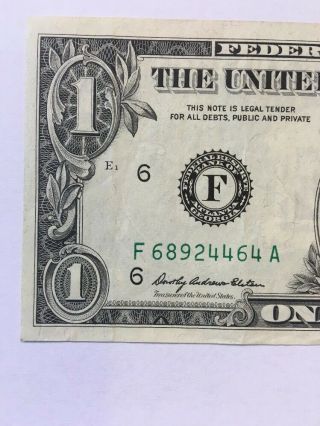 (BIG OOPS) 1969 $1 FRN MISSED MATCHED SERIAL 3