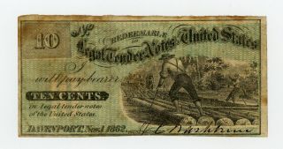 1862 10c J.  C.  Washburn - Davenport,  Iowa Merchant Scrip Civil War Era