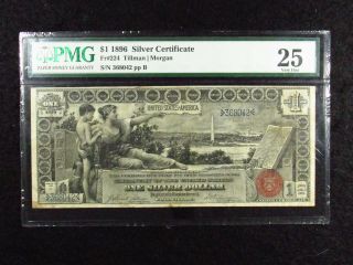 1896 $1 U.  S.  Silver Certificate Fr 224 Pmg Very Fine 25 (042)