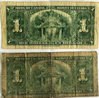 “2” 1937 $1 DOLLAR BANKNOTE BANK OF CANADA 2