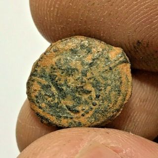 Ancient Roman Bronze Coin Dichalkon Hadrian 1.  5gr 15.  1mm