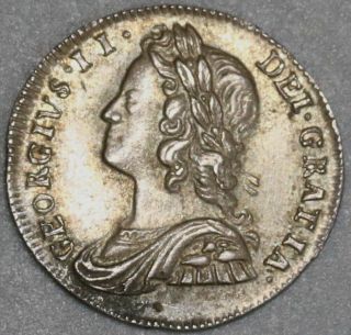 1737 George Ii 2 Pence 1/2 Groat Great Britain Silver Coin (19022302r)