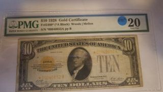 1929 $10 Gold Certificate,  Low Serial Number And Star Note