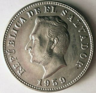 1959 El Salvador 5 Centavos - Scarce Coin - - Latin America Bin 1