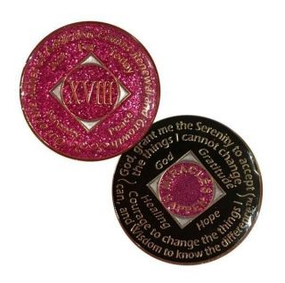 Na Recovery Medallion Glitter Pink (yrs 1 - 40).  Na3