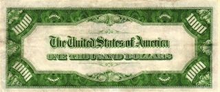 1934 Sm Size $1000.  00 U S Federal Reserve Note CLEVELAND FR 2211 - G VF, 3