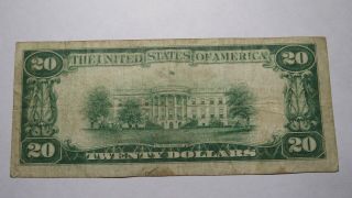 $20 1929 Westminster Maryland MD National Currency Bank Note Bill Ch.  1526 Fine 3