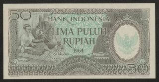 Indonesia (p096) 50 Rupiah 1964 Aunc,