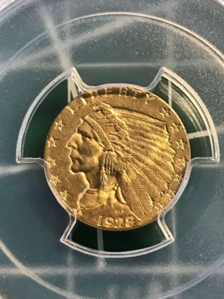 1928 Indian Head 2.  50 Ms62 Gold Quarter Eagle Pcgs Graded State 62