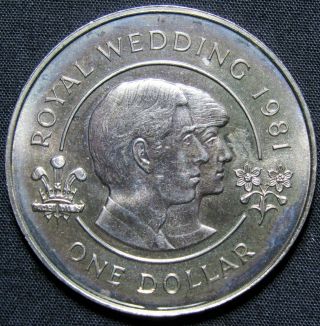 1981 Bermuda 1 Dollar Royal Wedding Coin