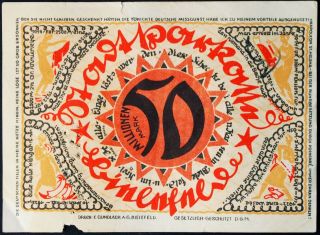 BIELEFELD 1923 50 Million Mark Inflation Notgeld Germany 2