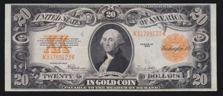 Us 1922 $20 Gold Certificate Fr 1187 Vf - Xf (- 123)