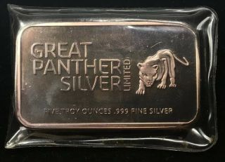 Great Panther Silver Limited 5 Oz Silver Bar - Tsx Gpr - Hard To Find