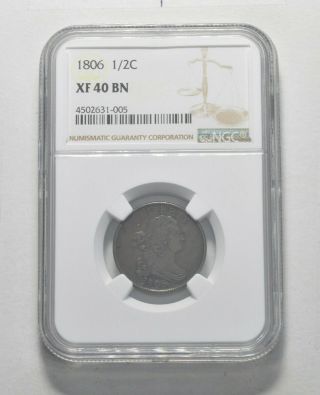 Xf40 Bn 1806 Draped Bust Half Cent - Graded Ngc 4549