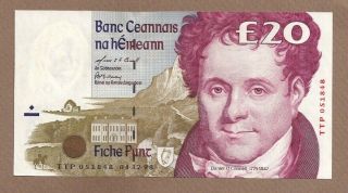Ireland - Republic: 20 Pounds Banknote,  (au),  P - 77b,  04.  02.  1998,