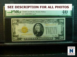 Noblespirit Very Choice Xf $20 1928 Gold Certificate Pmg Xf 40