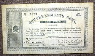South Africa Gouvernements Noot Pound Pretoria 28 - 5 - 1900 Hard Note.