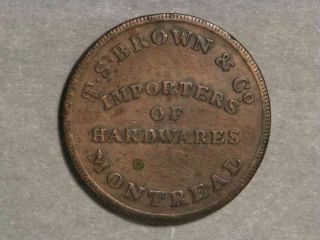 Canada - Lower 1832 (nd) 1/2 Penny Token T.  S.  Brown & Co.  Montreal
