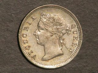 Hong Kong 1897 5 Cents Silver Au - Unc