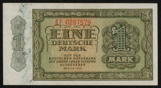 Germany Democratic Republic (p09b) 1 Deutsche Mark 1948 Aunc,