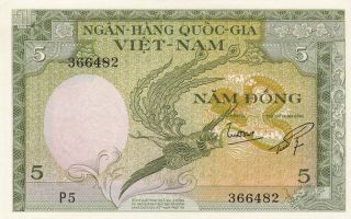 South Vietnam - 5 Dong 1956 - Aunc
