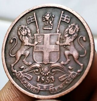 India British,  East India Company,  1/2 Pice,  1853,  Km 464,  Copper Coin (b - 546)